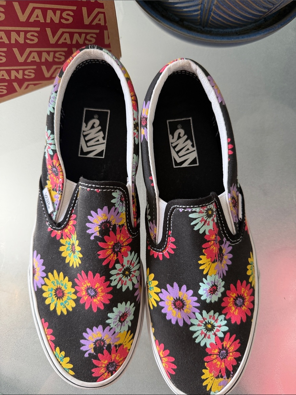 Vans Peace Floral Slip-On Sneakers - Picture 2 of 5